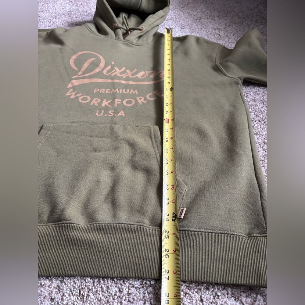 Dixxon Flannel Co. Premium Workforce Fleece Pullover Hoodie Olive Green Medium - Picture 9 of 9